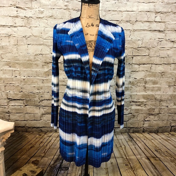 CHICO’S Ocean Stripes Ribbed Cardigan Sz S - Picture 7 of 13